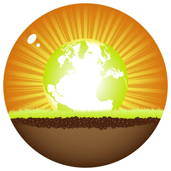 Sunshine ball with earth — Stock Vector
