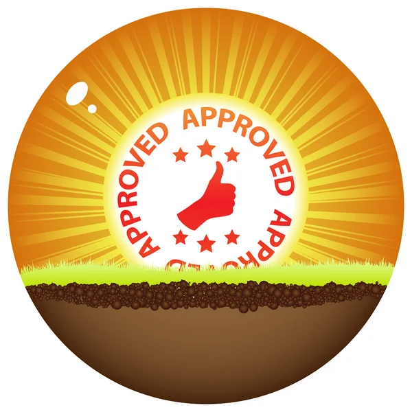 Approved label — Stock Vector