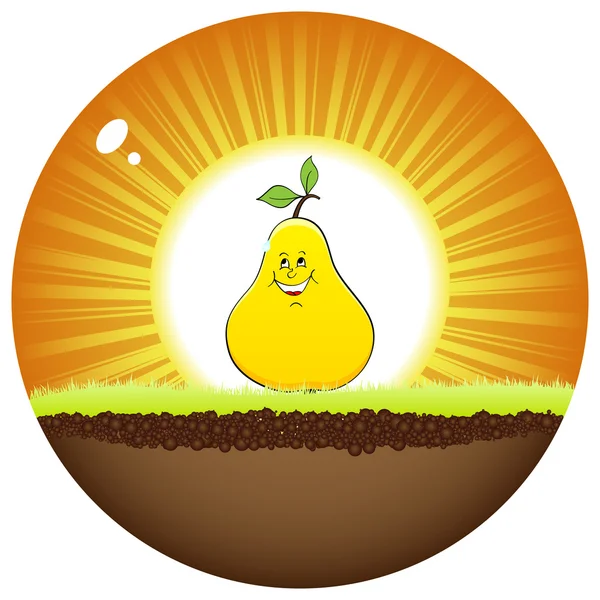 Pear in the light — Stock Vector