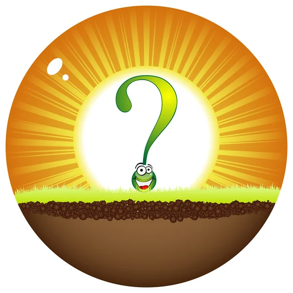 stock vector sunshine label with question mark