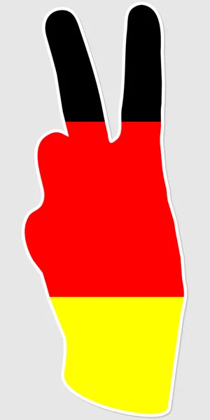 Человеческая рука дает знак победы — стоковый вектор