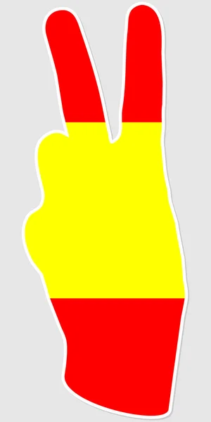 Main humaine donnant signe de victoire — Image vectorielle