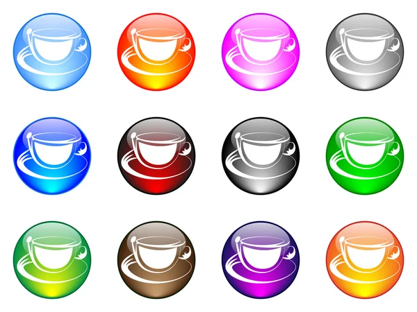 Bouton tasse de café — Image vectorielle