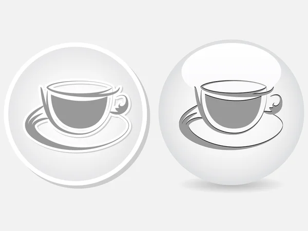 Coffee cup button — Stock Vector