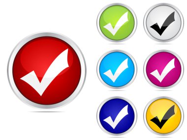 check buttons different colors clipart