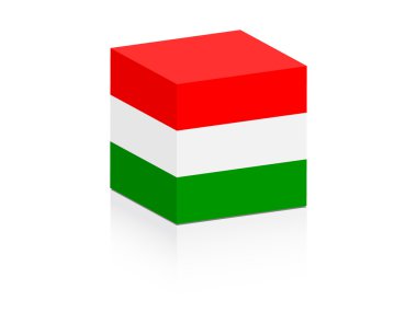 hungary flag on box clipart