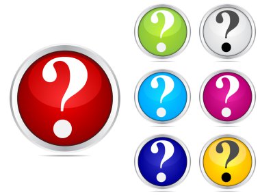 question buttons different colors clipart