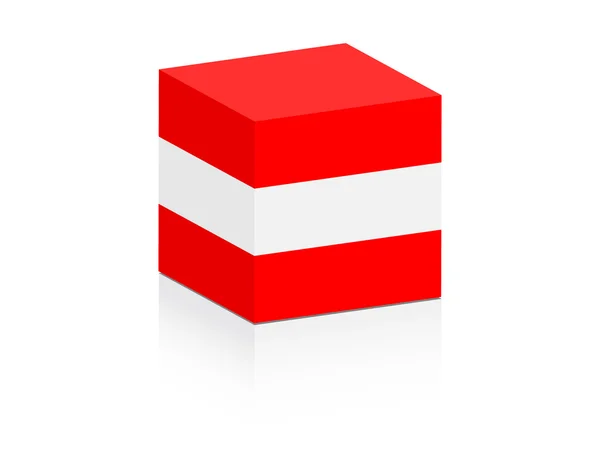 Bandiera austriaca sulla scatola — Vettoriale Stock