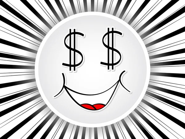 Cartoon gezichten dollar — Stockvector