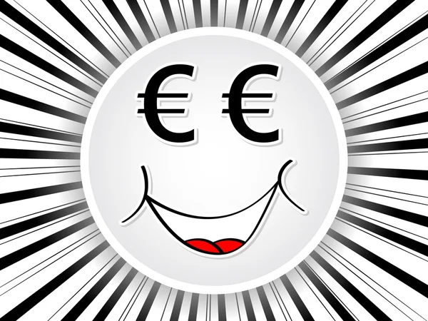 Dibujos animados caras euro — Vector de stock