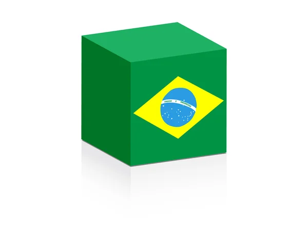 Бразильский флаг на коробке — стоковый вектор