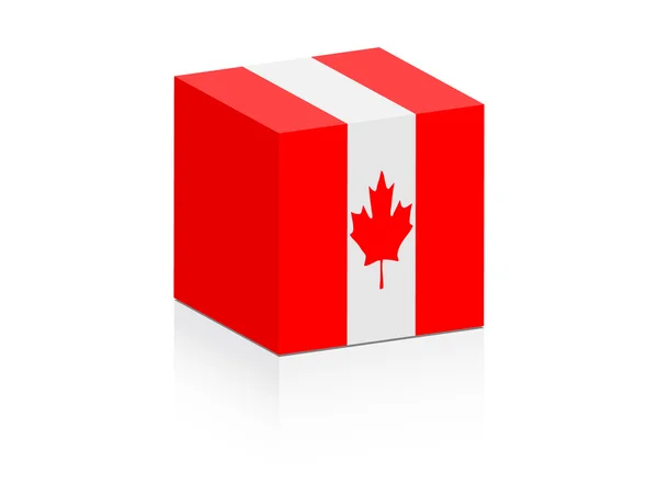 stock vector canada flag on box