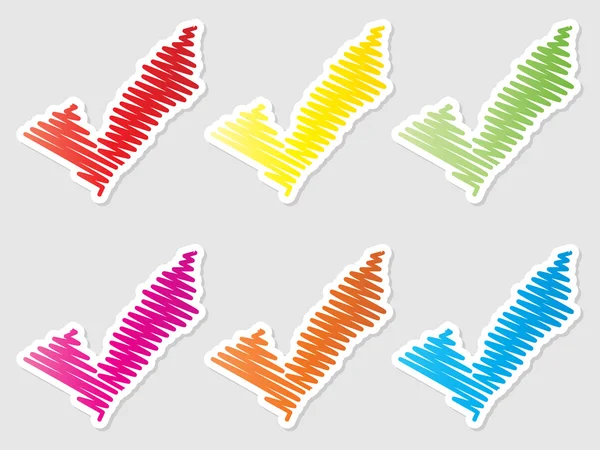 Botones de verificación diferentes colores — Archivo Imágenes Vectoriales