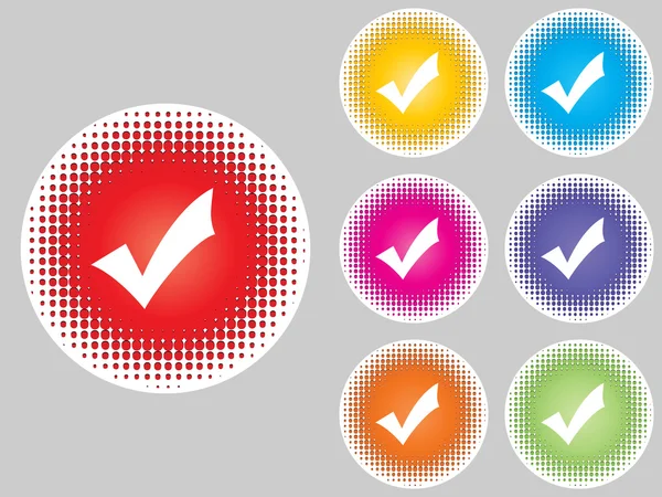 Check buttons different colors — Stock Vector