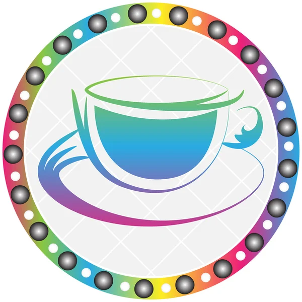 Kaffe kopp knappen — Stock vektor
