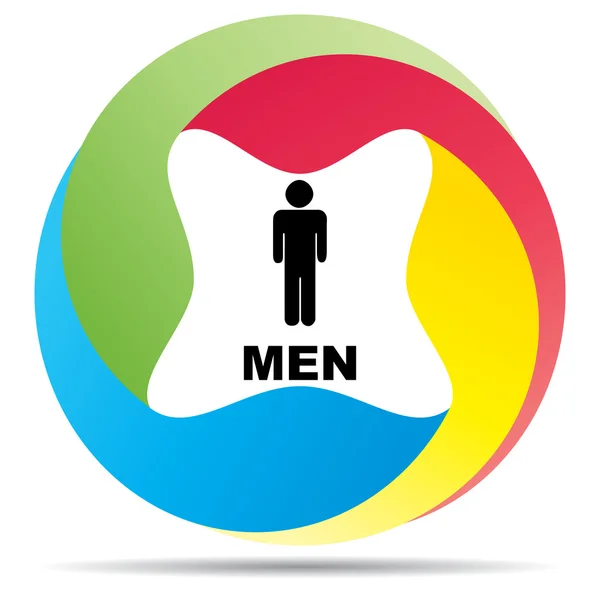 Štítek WC muži — Stockový vektor