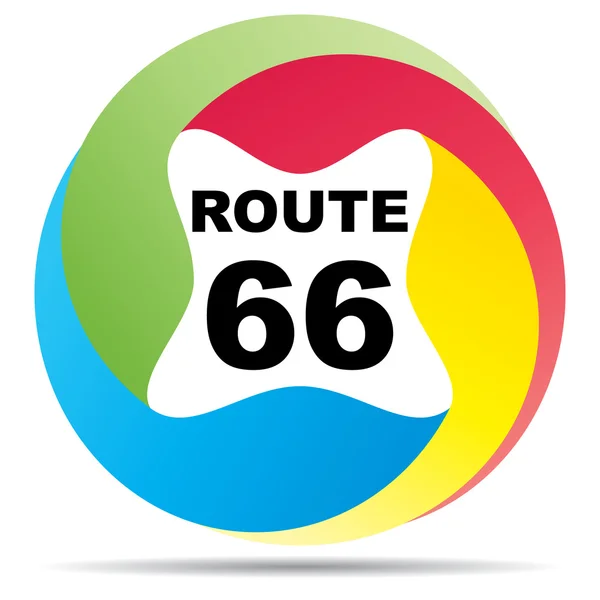 Route 66 tlačítko — Stockový vektor