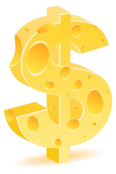 Doları peynir simgesi — Stok Vektör