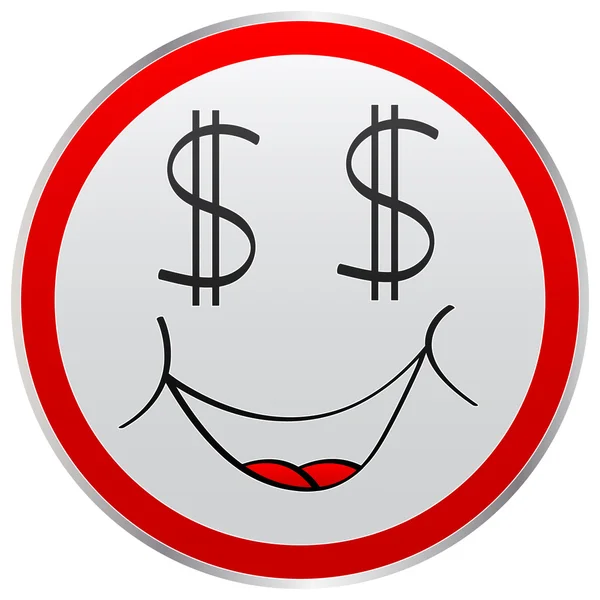 Kreskówka twarz Dolar — Wektor stockowy