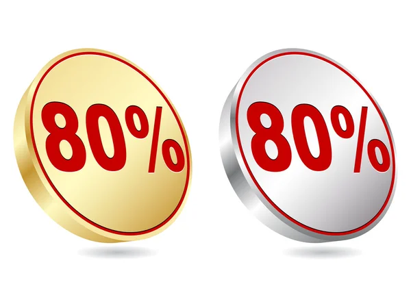 Eighty percent discount icon — Stock Vector