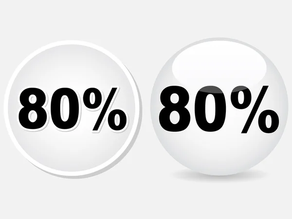 Quatre-vingts pour cent rabais icônes — Image vectorielle