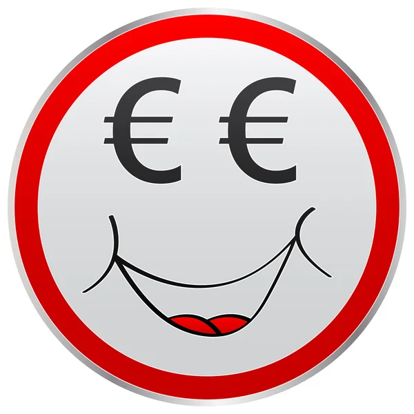 Мультфильм лицо евро — стоковый вектор