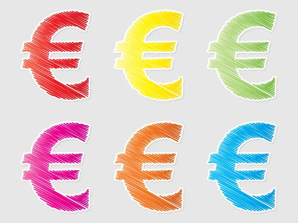 Ícones de euro — Vetor de Stock
