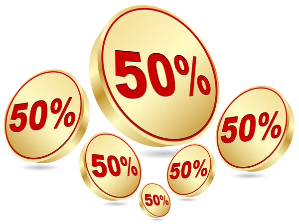 Fifty percent discount — Stock Vector