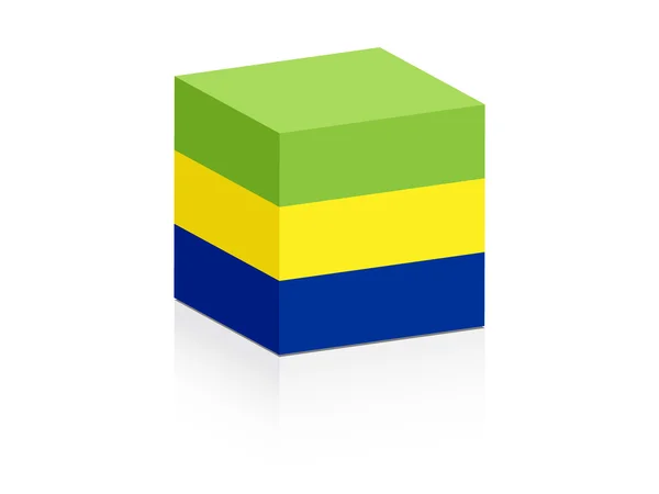 Gabon vlag op vak — Stockvector