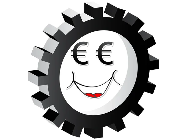 Kreskówka twarz euro — Wektor stockowy
