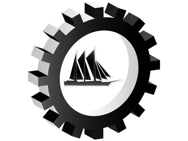 Loď ikona — Stockový vektor