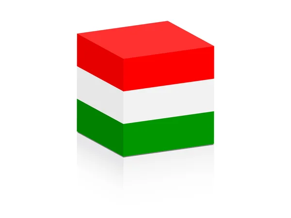 Hungary flag on box — Stock Vector