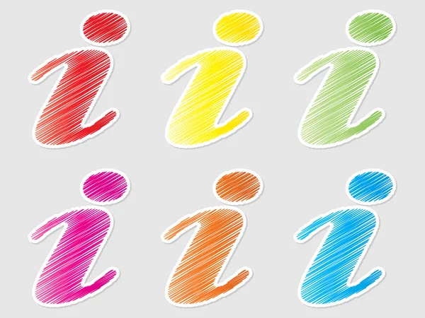 Інформаційні кнопки різних кольорів — стоковий вектор