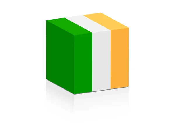 Ireland flag on box — Stock Vector