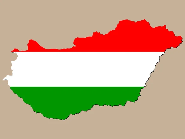 Ungheria mappa — Vettoriale Stock