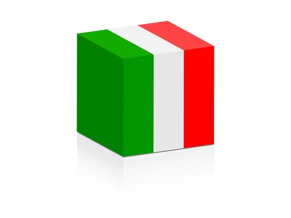 Italy flag on box — Stock Vector