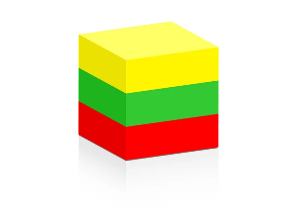 Litauische Flagge auf Schachtel — Stockvektor