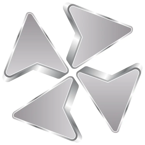 Reciclar flechas de prata — Vetor de Stock