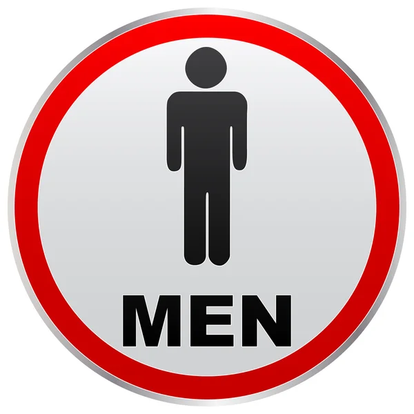Erkekler tuvaleti etiketi — Stok Vektör