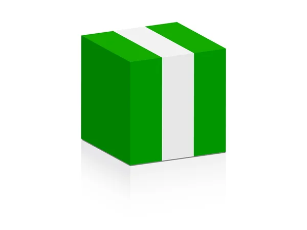 Bandeira nigeria na caixa — Vetor de Stock