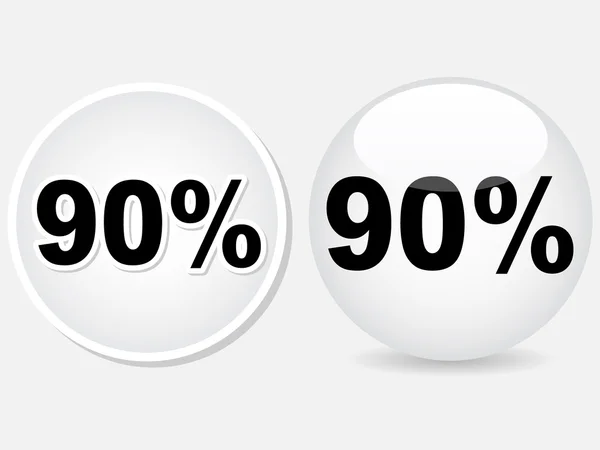 Nittio procent rabatt ikoner — Stockový vektor