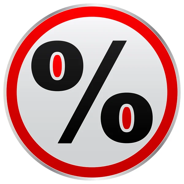 Botão web com por cento sobre ele — Vetor de Stock
