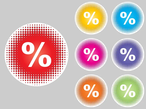 Web button with percent on it — Stock Vector