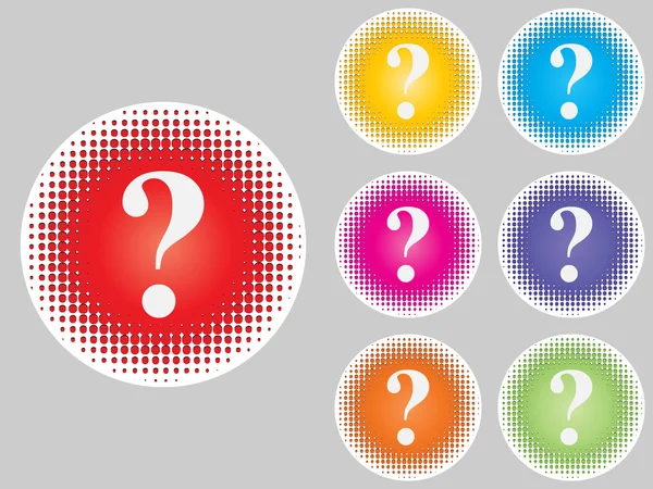 Ερώτηση κουμπιά διαφορετικά χρώματα — Διανυσματικό Αρχείο