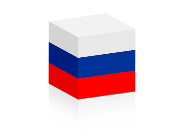 Russian flag on box — Stock Vector
