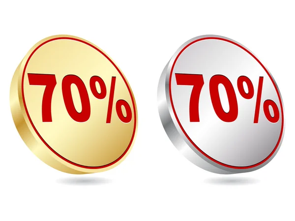 Seventy percent discount icon — Stock Vector
