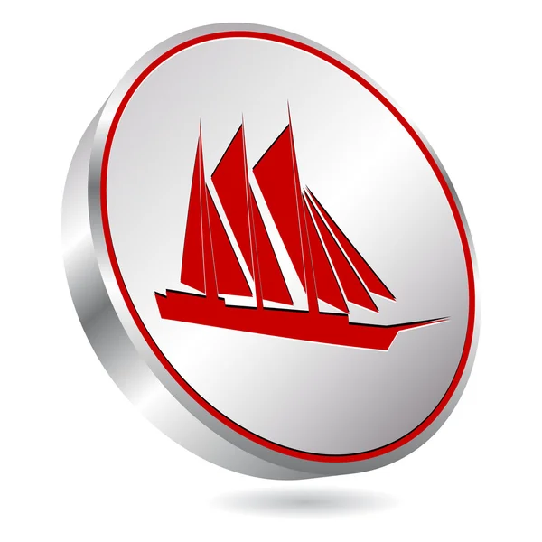 Pulsante barca — Vettoriale Stock