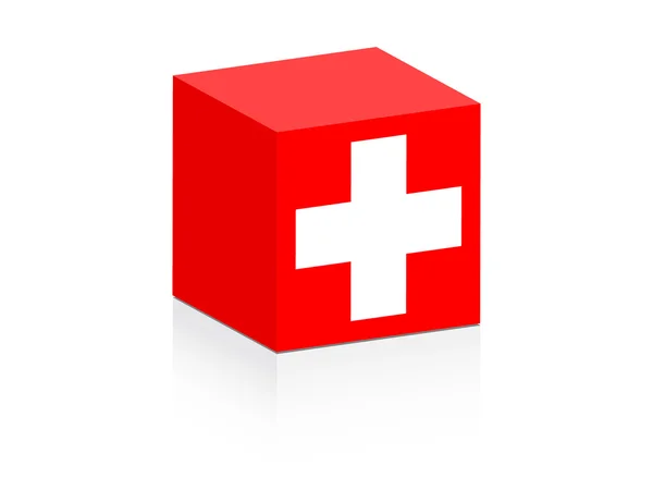 Zwitserland vlag op vak — Stockvector