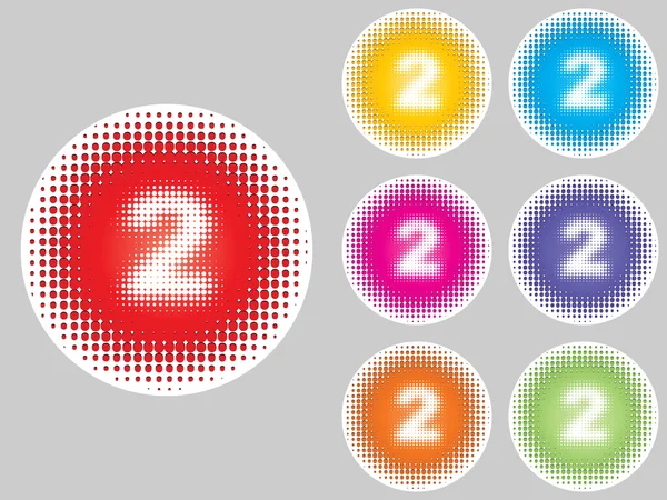 Numbers two different colors — Stock Vector