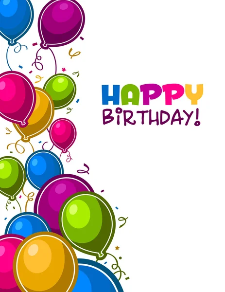 Happy Birthday Balloons Card — Stock Vector